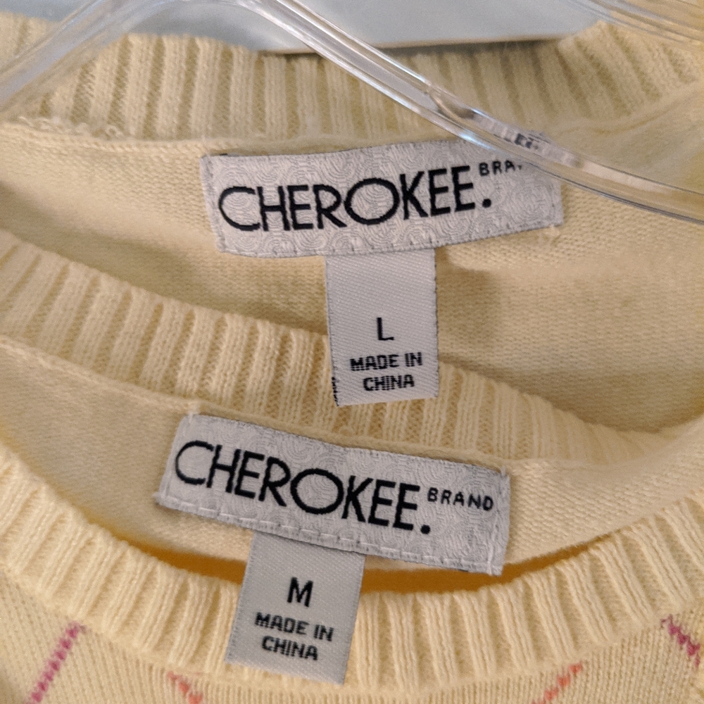 Cherokee argyle cardigan sweater with matching shi - Picture 2 of 2